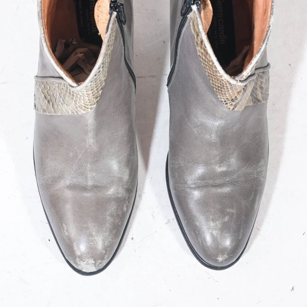 Pierre Cardin Ankle Booties in Grey/Snakeskin - 8 - Picture 5 of 9